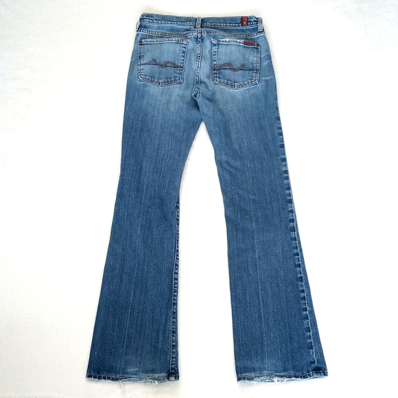 Gorgeous 7 for All Mankind Low Rise Bootcut Denim Jeans 27 (Medium Wash Blue) - Picture 2 of 16